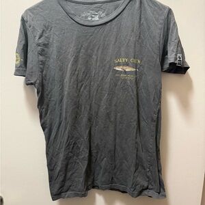 Salty Crew Charcoal Tee with Yellow Accents